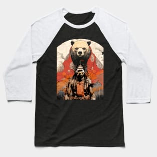 National Native American Heritage Month: The Bear Spirit Animal on a Dark Background Baseball T-Shirt